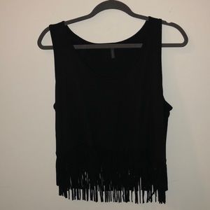 Riller and fount crop top with fringe